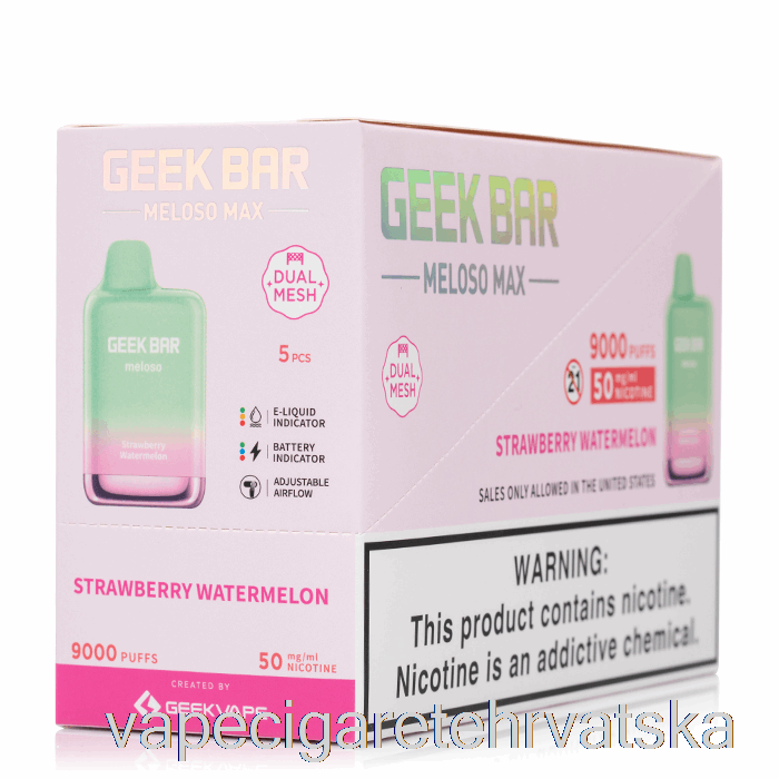 Vape Cigarete [5-pack] Geek Bar Meloso Max 9000 Za Jednokratnu Upotrebu